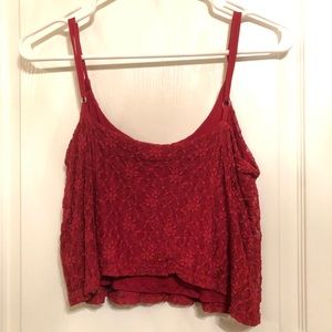 Tilt Red lace crop top